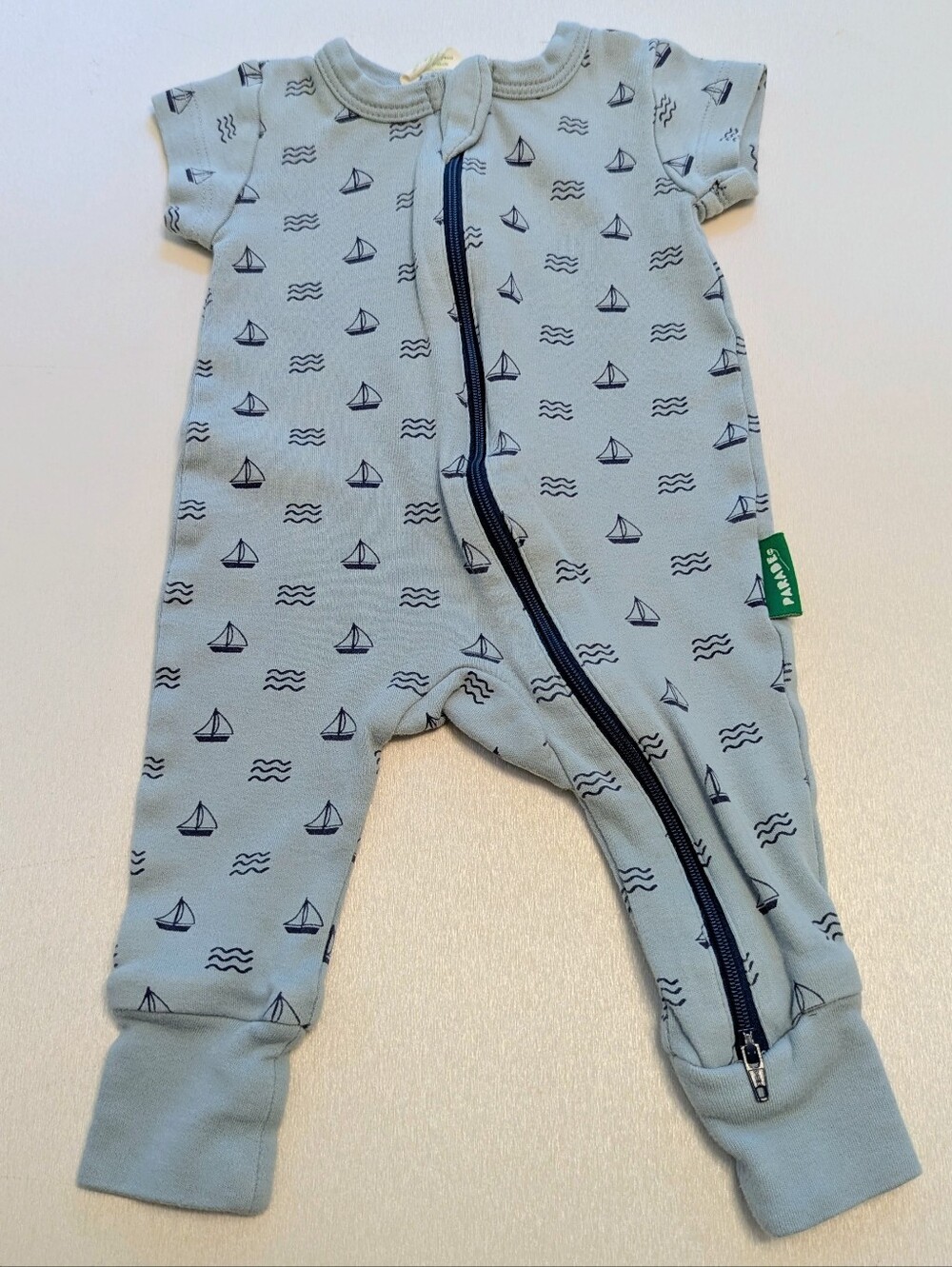 Parade Organics Zip Sleeper - Sailboat Print, Size 0-3 Months